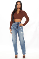 Still Got It Straight Leg Jeans - Medium Blue Wash